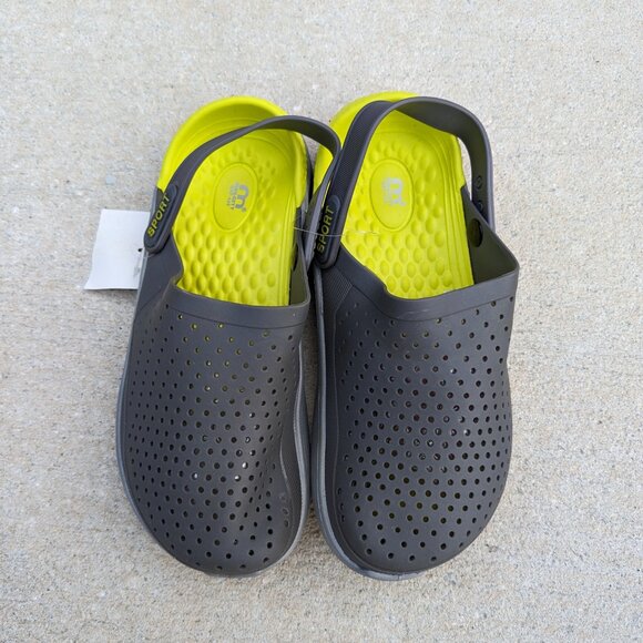 Unisex Classic Clogs Sandals with Back Strap Water Friendly Slipper(Red/Neon) - Picture 4 of 15